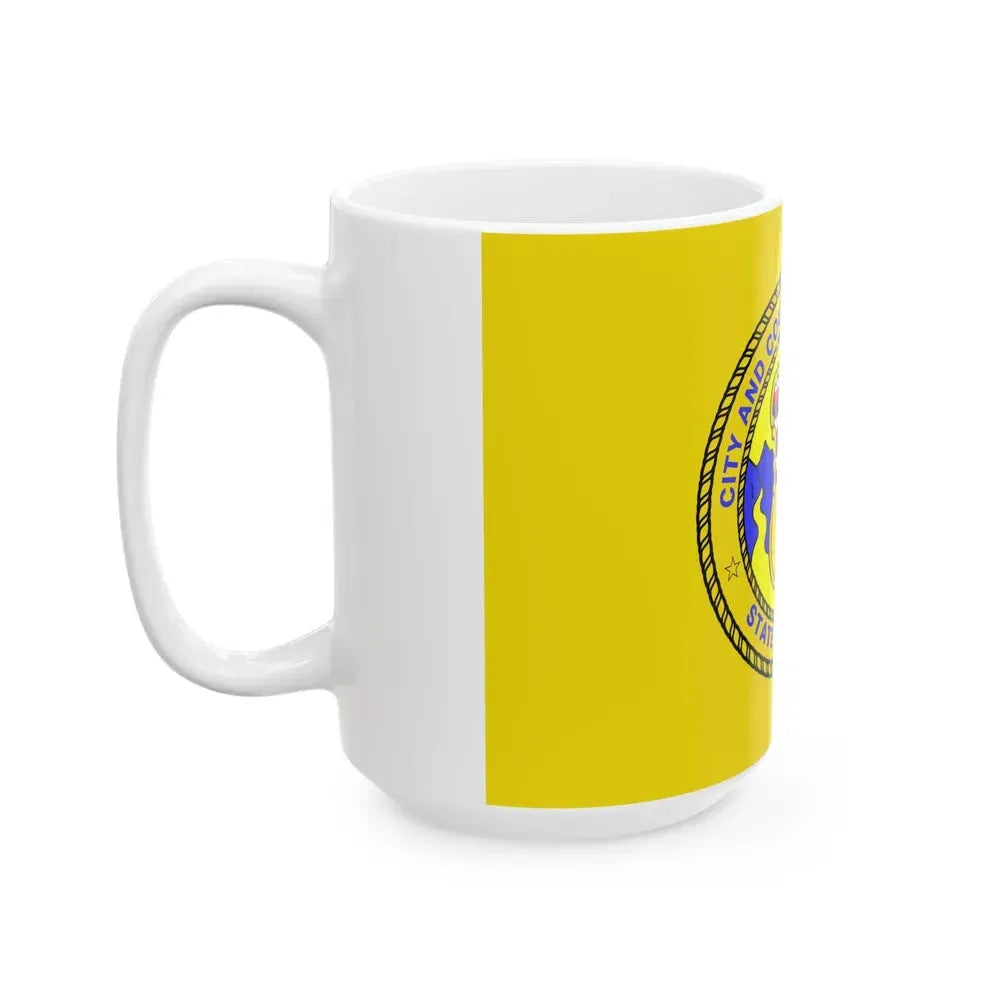 Flag of Honolulu Hawaii 1969-1981 1985-1994 (United States) White Coffee Mug - Go Mug Yourself