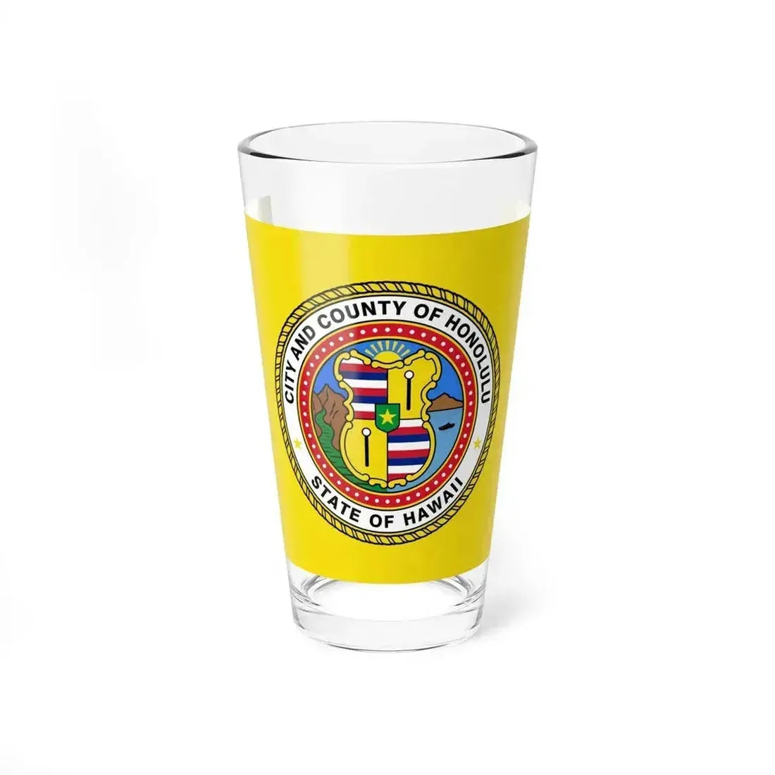Flag of Honolulu, Hawaii - Pint Glass 16oz 16oz - Go Mug Yourself