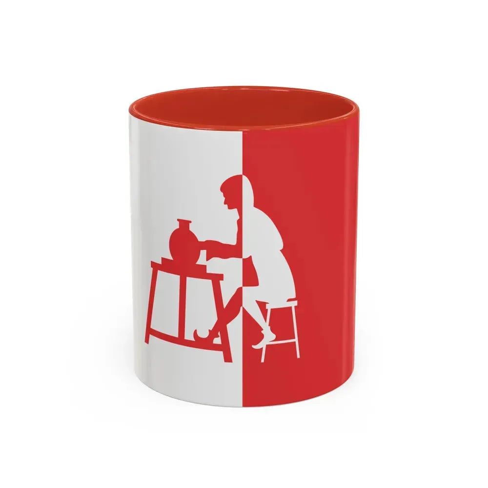 Flag of Horningsea UK - Accent Coffee Mug 11oz Red - Go Mug Yourself