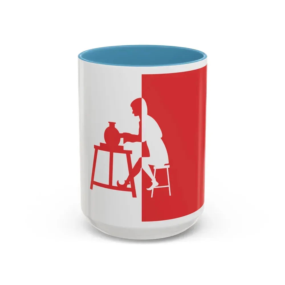 Flag of Horningsea UK - Accent Coffee Mug 15oz Light Blue - Go Mug Yourself