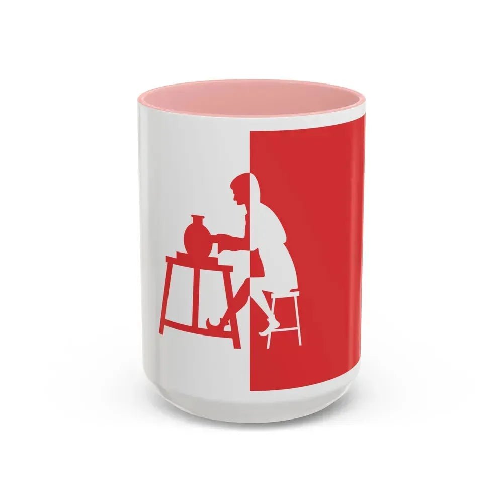 Flag of Horningsea UK - Accent Coffee Mug 15oz Pink - Go Mug Yourself