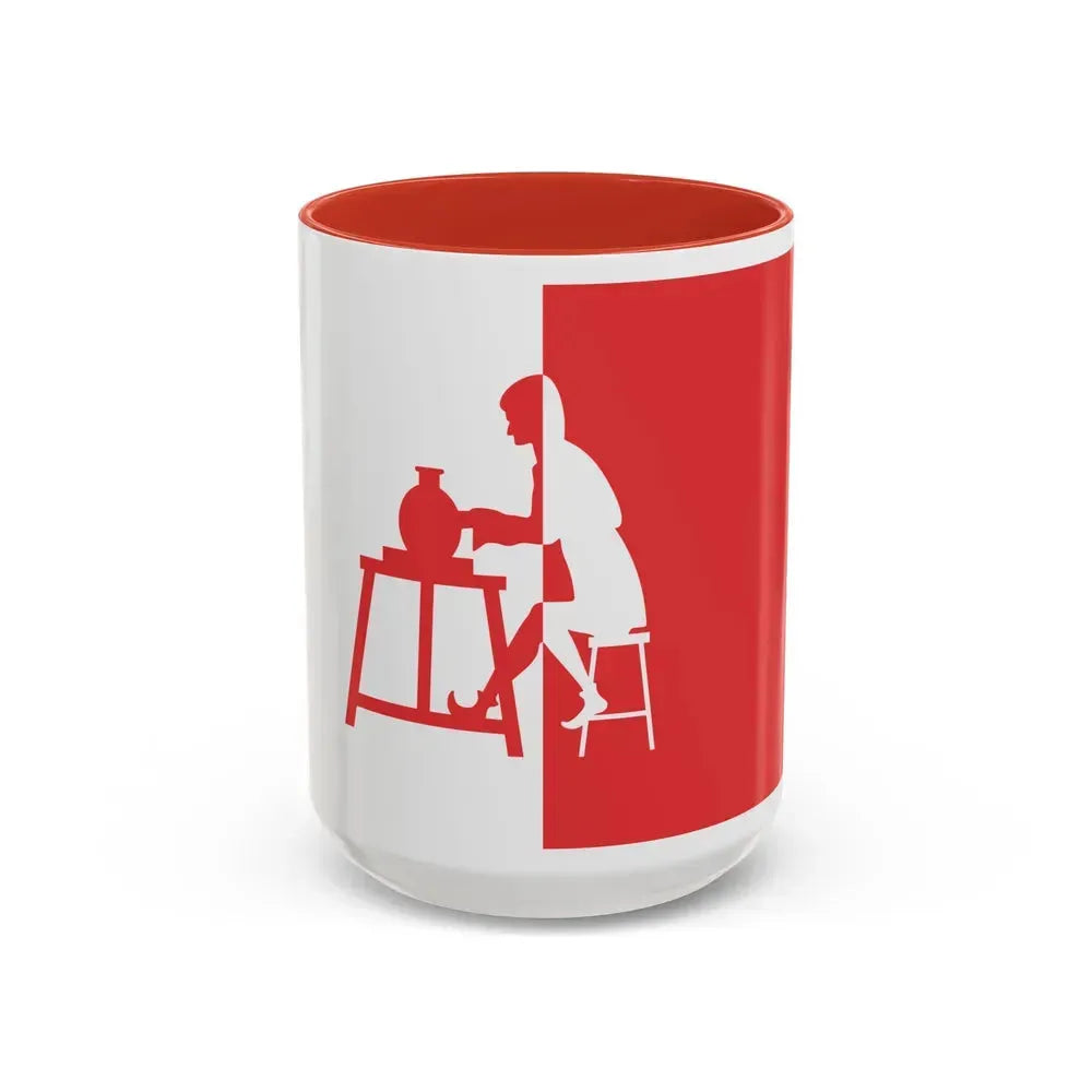 Flag of Horningsea UK - Accent Coffee Mug 15oz Red - Go Mug Yourself