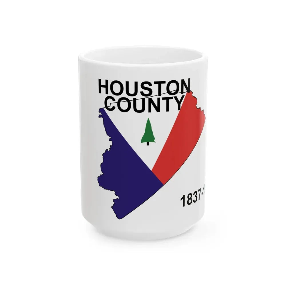 Flag of Houston County Texas (United States) White Coffee Mug 15oz - Go Mug Yourself