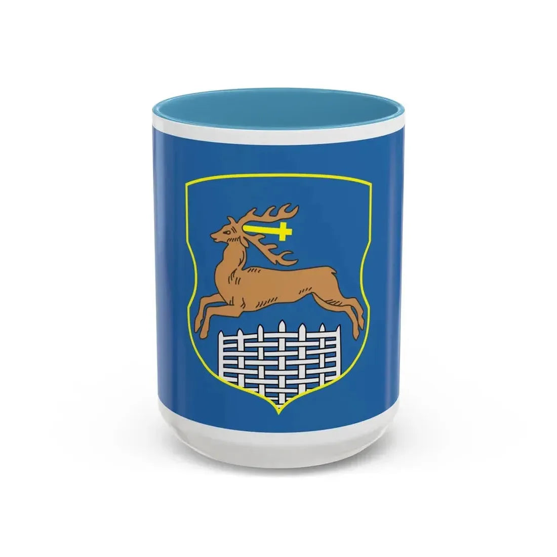 Flag of Hrodna Horadnia Grodno Russia - Accent Coffee Mug 15oz Light Blue - Go Mug Yourself