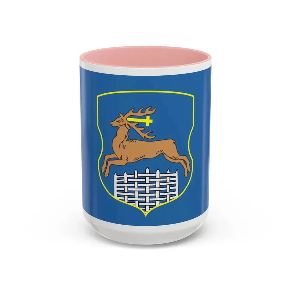 Flag of Hrodna Horadnia Grodno Russia - Accent Coffee Mug 15oz Pink - Go Mug Yourself