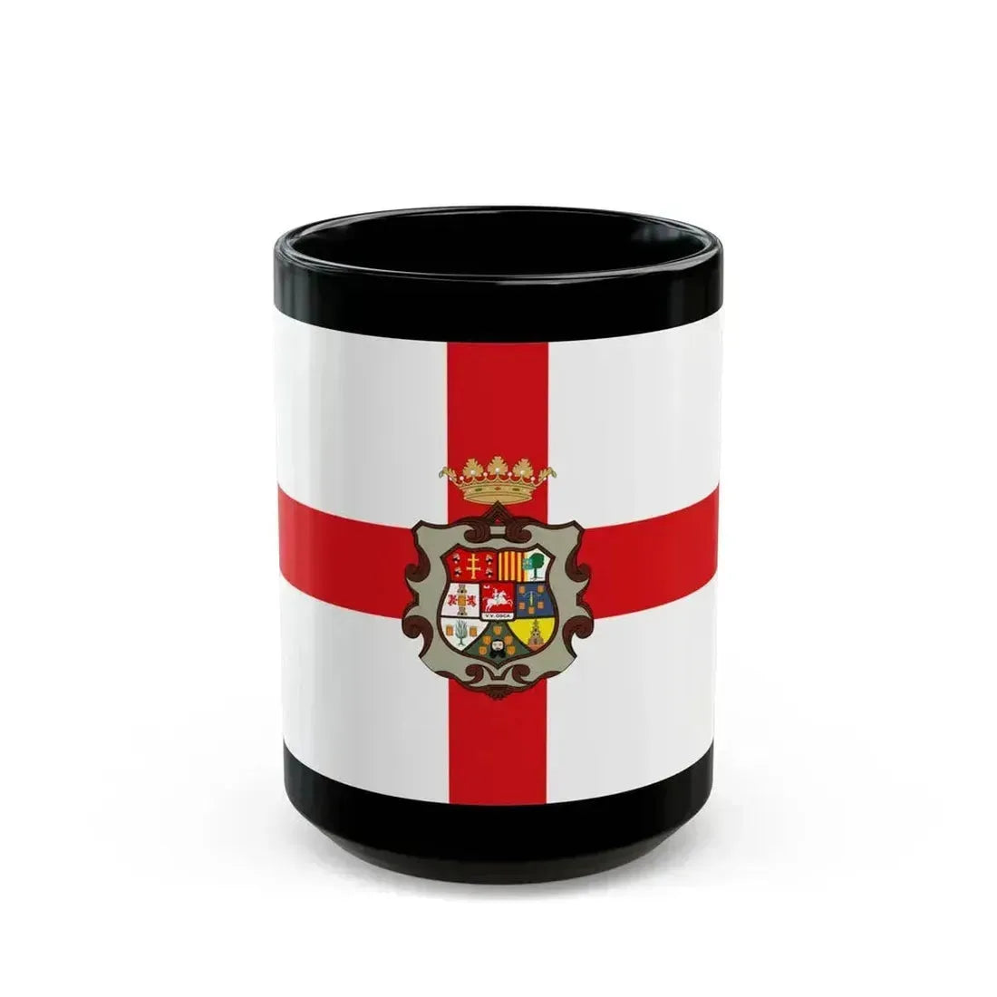Flag of Huesca Spain - Black Coffee Mug 15oz - Go Mug Yourself