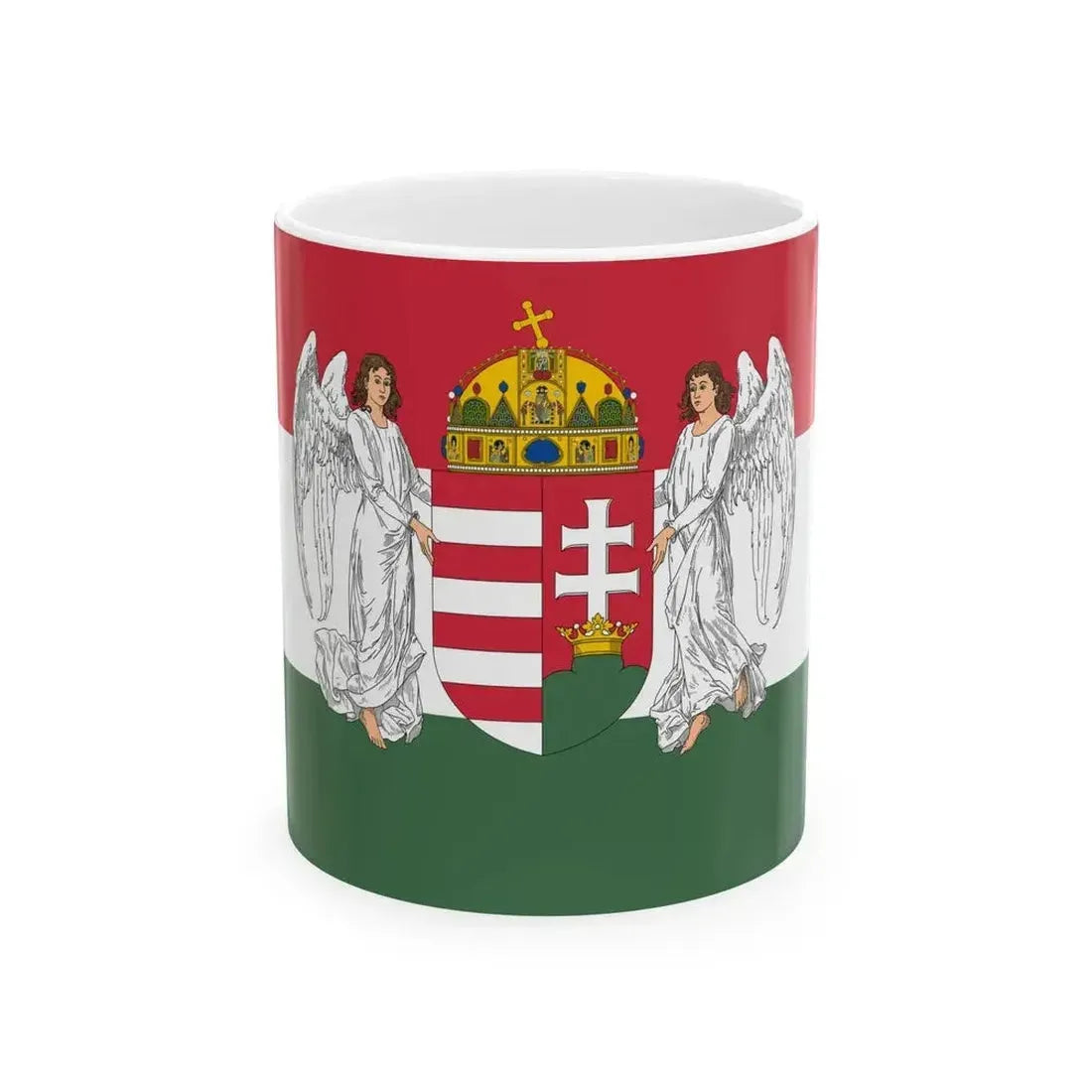 Flag of Hungary 1896-1915 angels 3-2 aspect ratio (Austria) White Coffee Mug 11oz - Go Mug Yourself