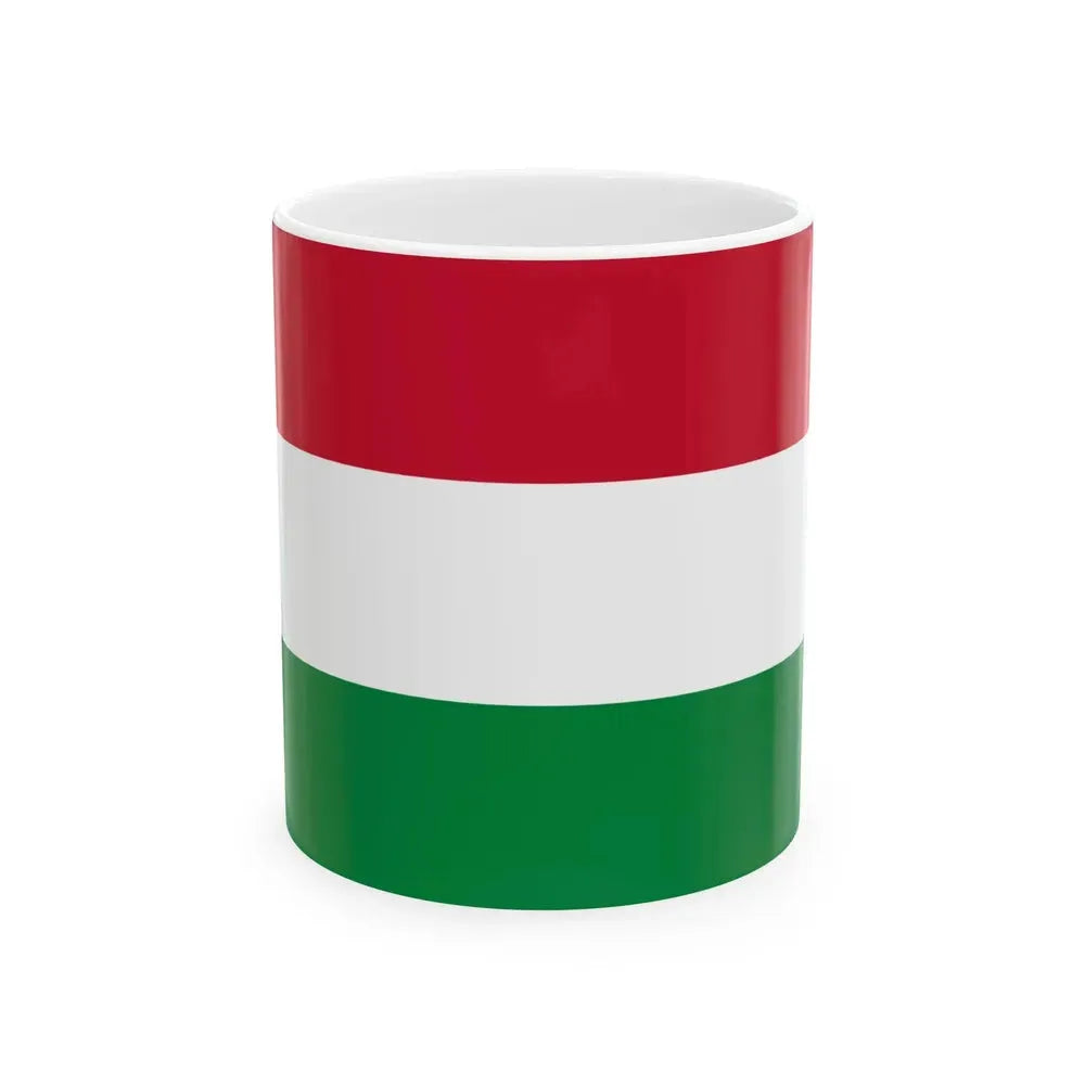 Flag of Hungary color shades variant (Hungary) White Coffee Mug 11oz - Go Mug Yourself