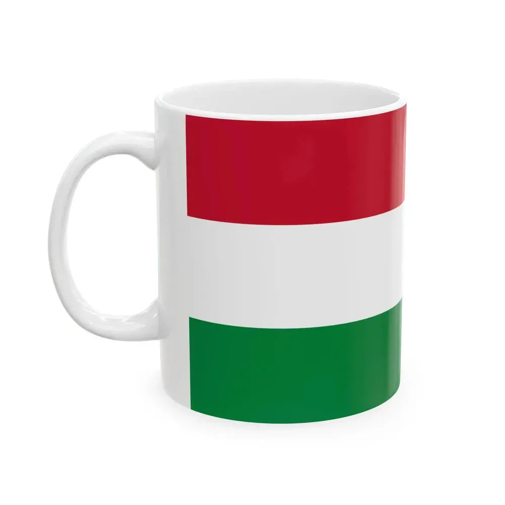 Flag of Hungary color shades variant (Hungary) White Coffee Mug - Go Mug Yourself