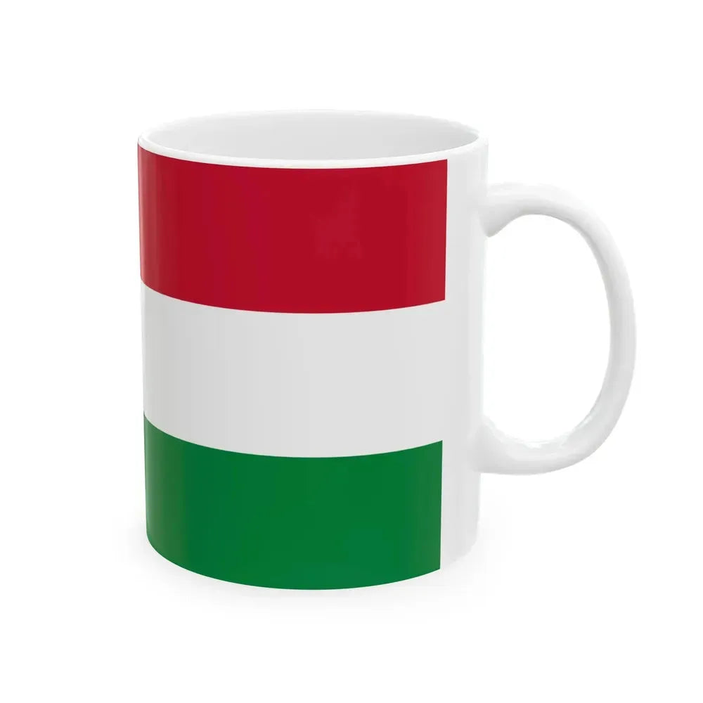 Flag of Hungary color shades variant (Hungary) White Coffee Mug - Go Mug Yourself