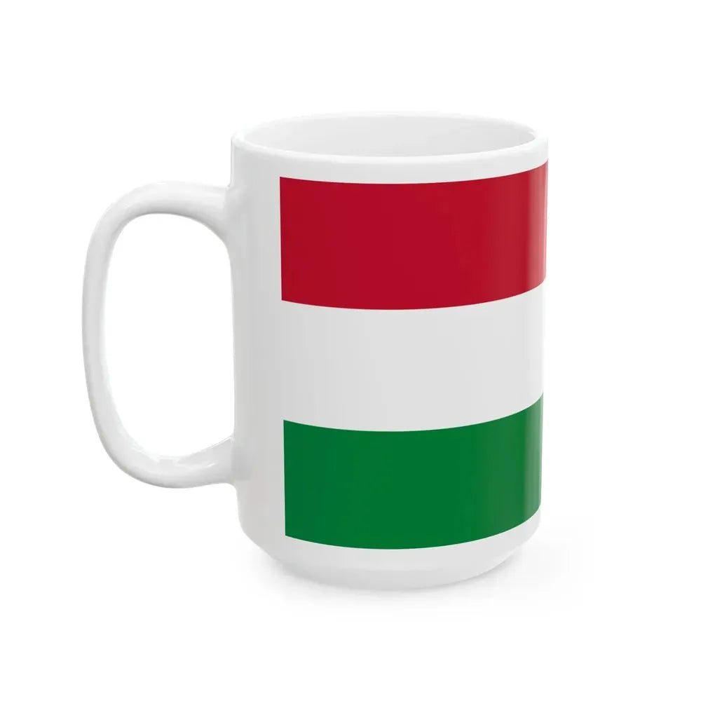 Flag of Hungary color shades variant (Hungary) White Coffee Mug - Go Mug Yourself