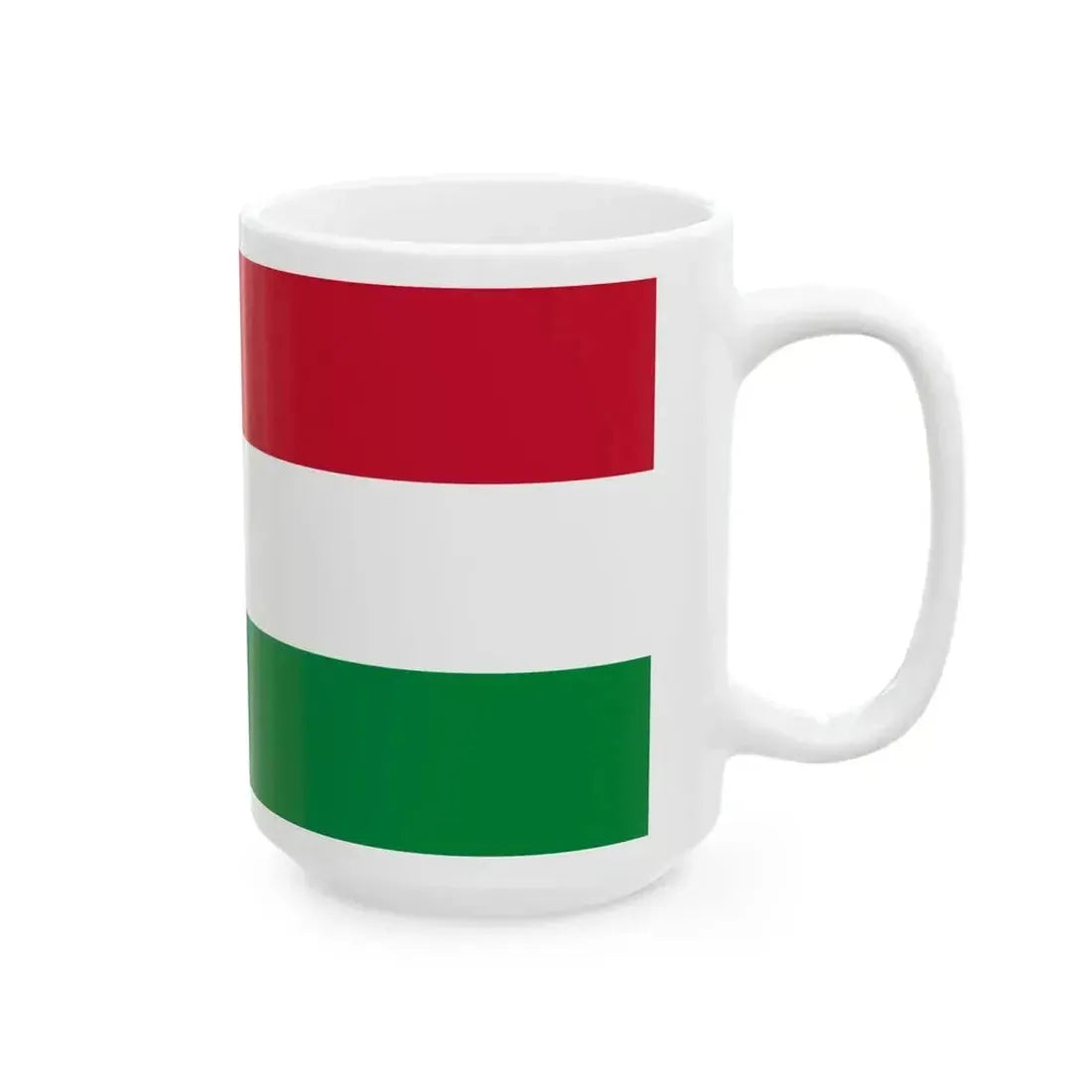 Flag of Hungary color shades variant (Hungary) White Coffee Mug - Go Mug Yourself