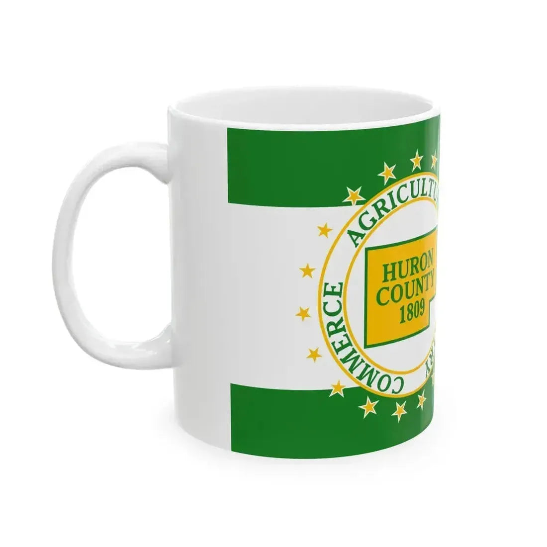 Flag of Huron County Ohio (United States) White Coffee Mug - Go Mug Yourself