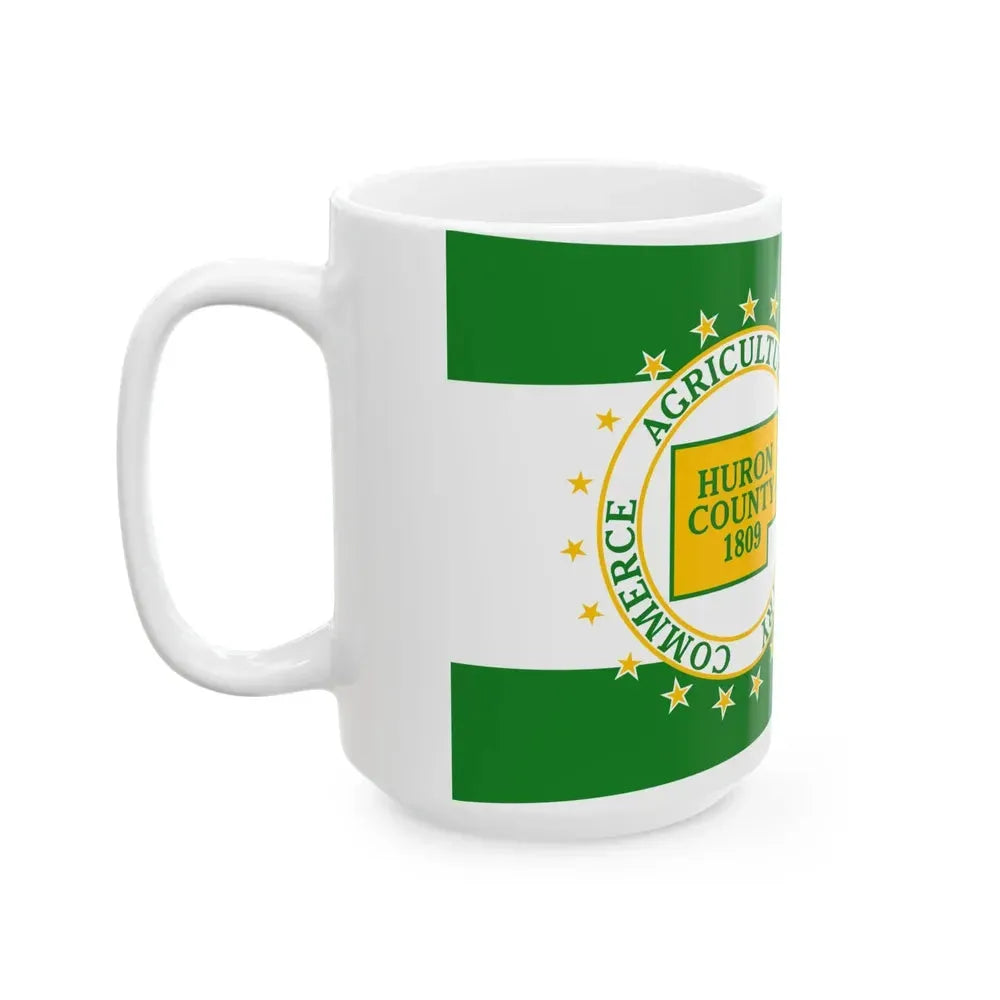 Flag of Huron County Ohio (United States) White Coffee Mug - Go Mug Yourself