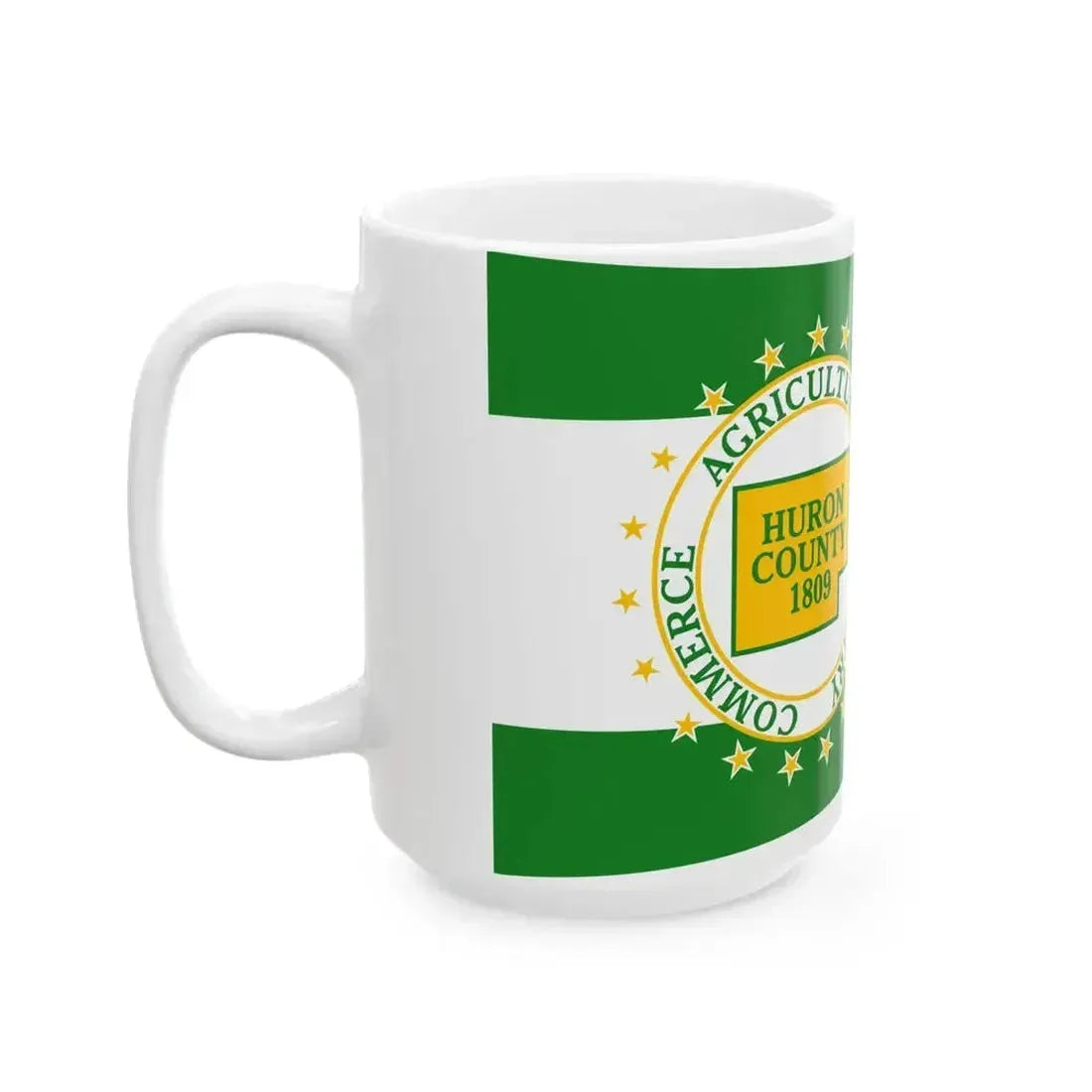 Flag of Huron County Ohio (United States) White Coffee Mug - Go Mug Yourself