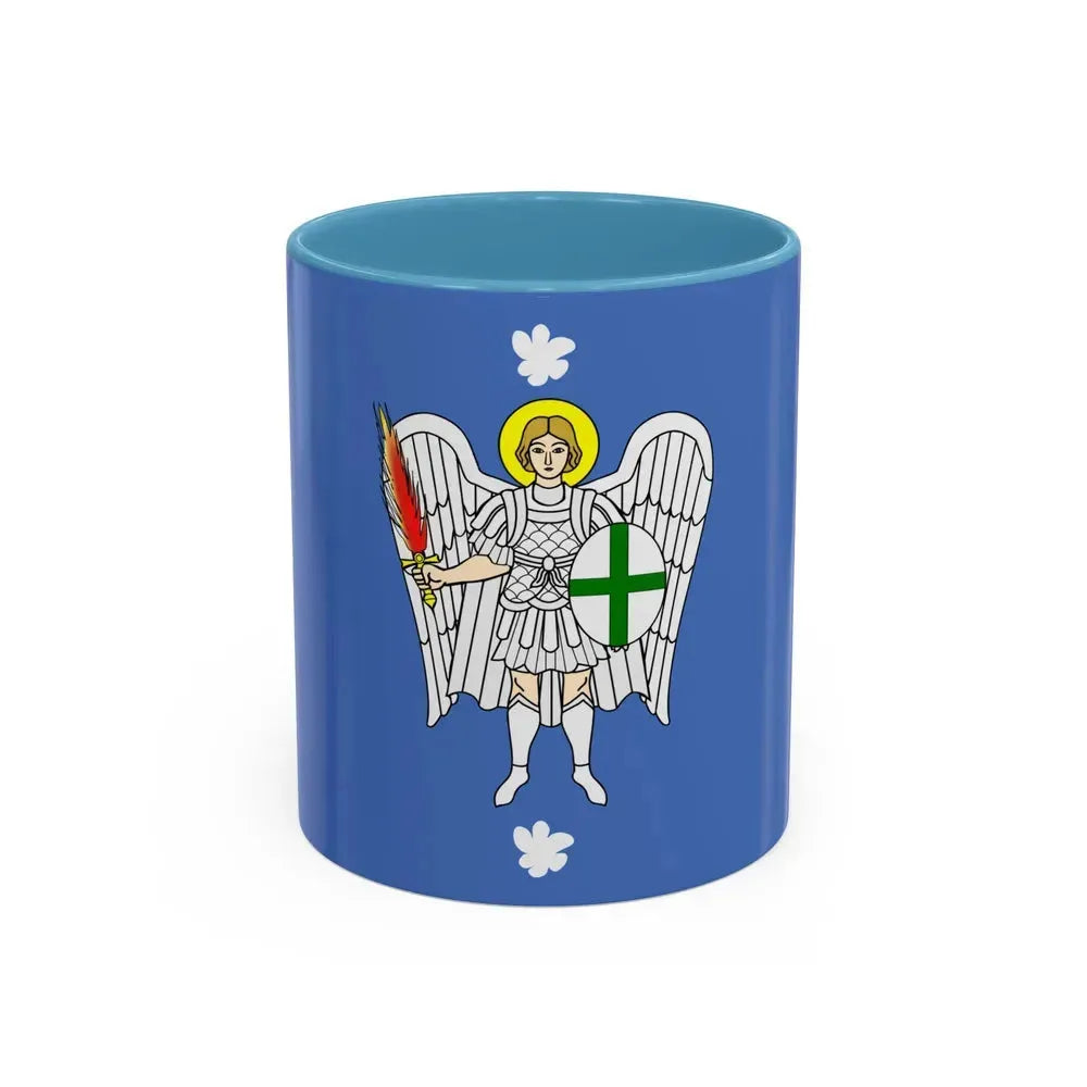 Flag of Iklin Malta - Accent Coffee Mug 11oz Light Blue - Go Mug Yourself