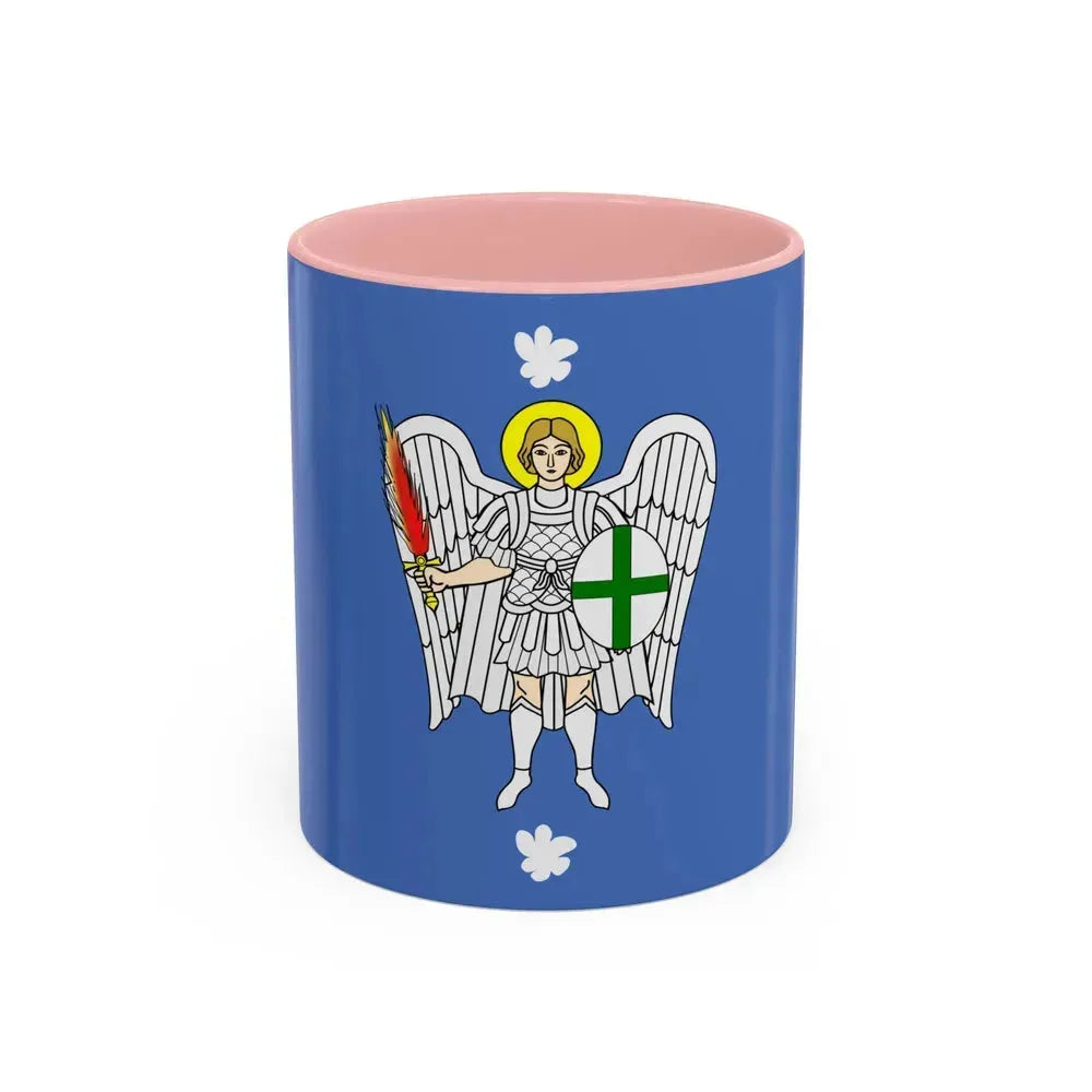 Flag of Iklin Malta - Accent Coffee Mug 11oz Pink - Go Mug Yourself