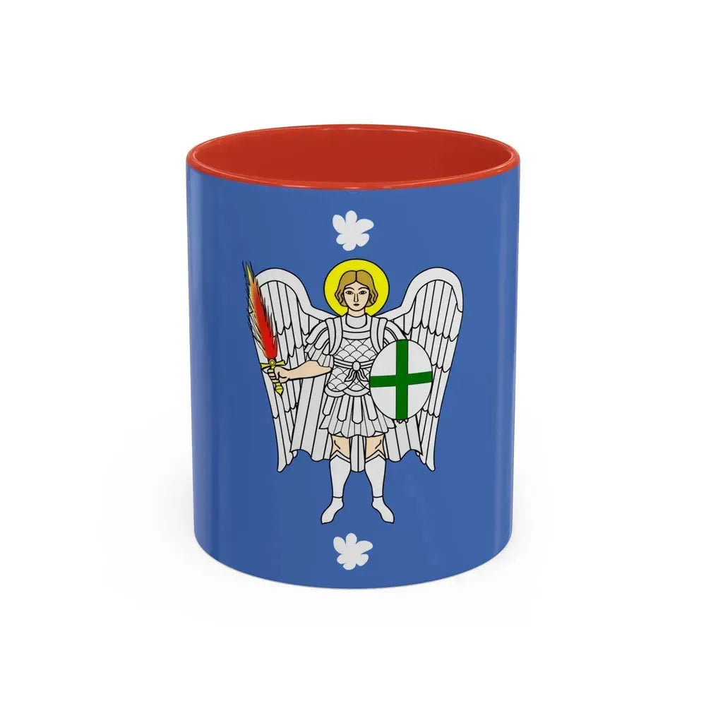 Flag of Iklin Malta - Accent Coffee Mug 11oz Red - Go Mug Yourself