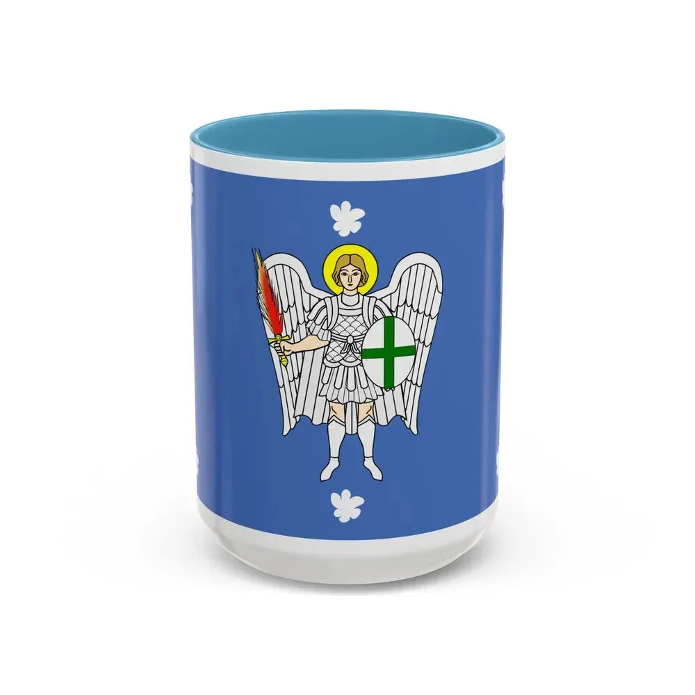 Flag of Iklin Malta - Accent Coffee Mug 15oz Light Blue - Go Mug Yourself