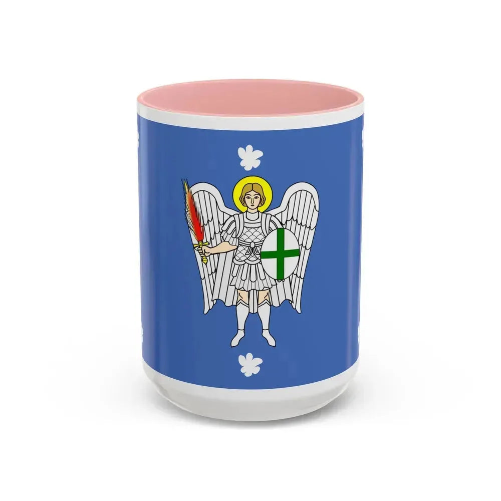 Flag of Iklin Malta - Accent Coffee Mug 15oz Pink - Go Mug Yourself
