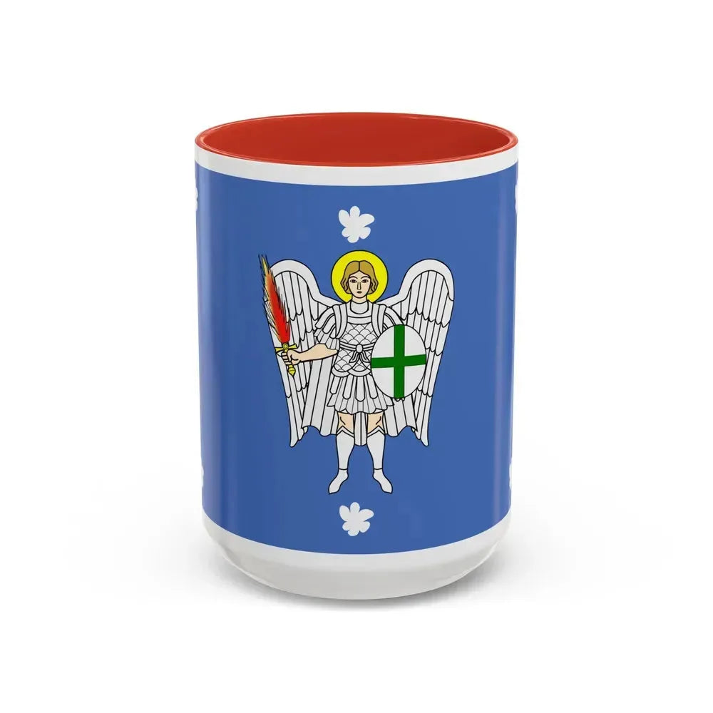Flag of Iklin Malta - Accent Coffee Mug 15oz Red - Go Mug Yourself