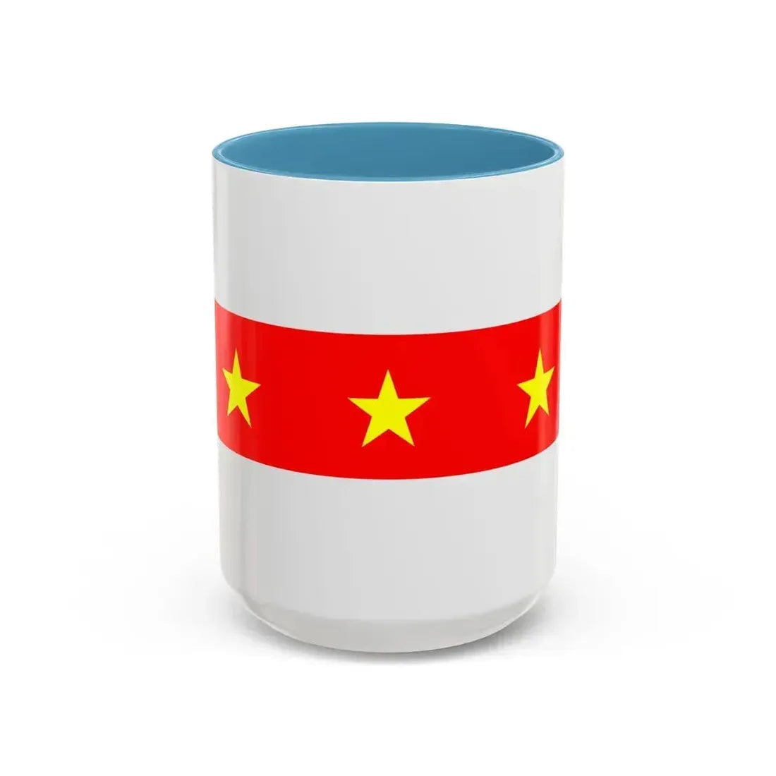 Flag of Il Fgura Malta - Accent Coffee Mug 15oz Light Blue - Go Mug Yourself