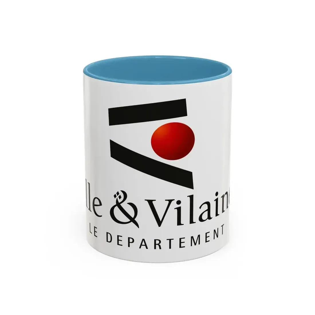 Flag of Ille et Vilaine France - Accent Coffee Mug 11oz Light Blue - Go Mug Yourself