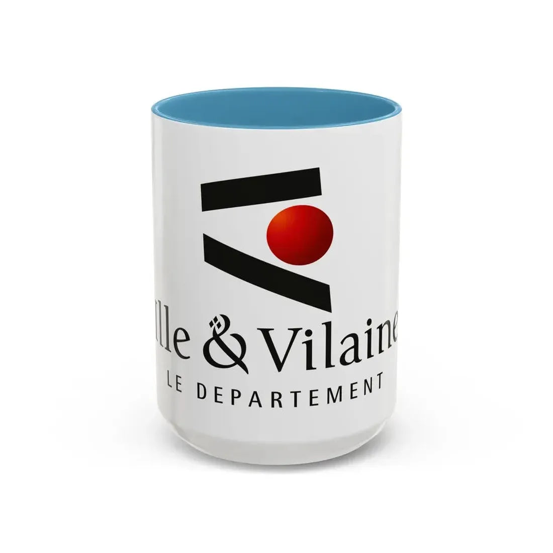 Flag of Ille et Vilaine France - Accent Coffee Mug 15oz Light Blue - Go Mug Yourself