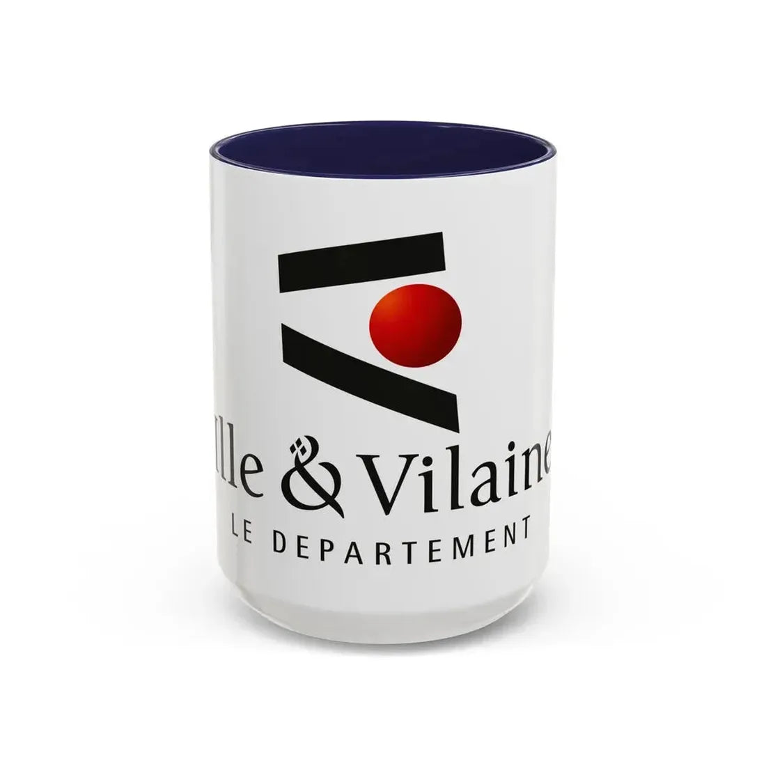 Flag of Ille et Vilaine France - Accent Coffee Mug 15oz Navy - Go Mug Yourself