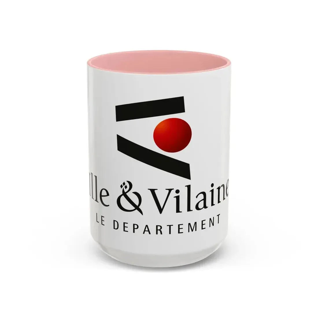 Flag of Ille et Vilaine France - Accent Coffee Mug 15oz Pink - Go Mug Yourself