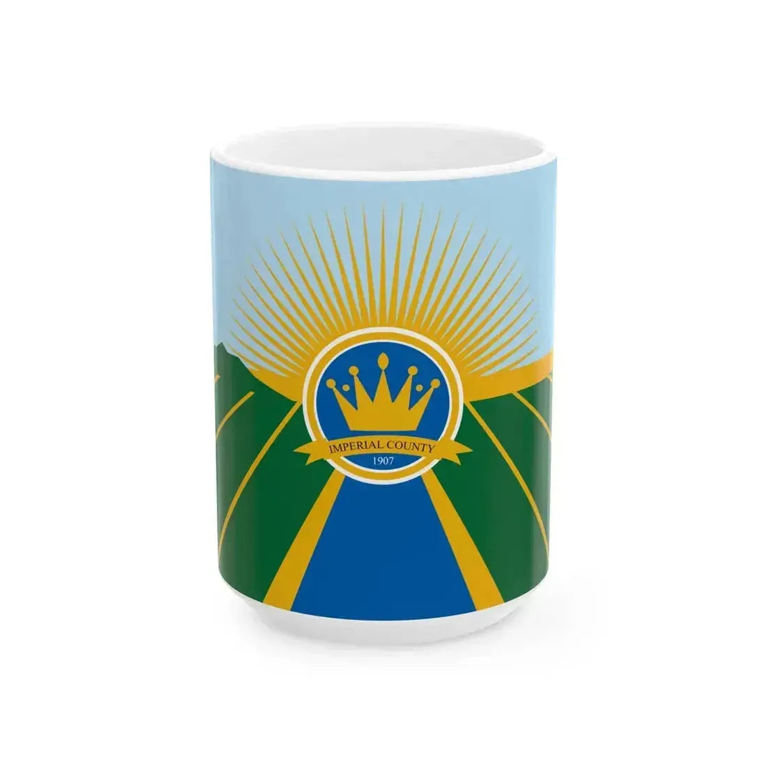 Flag of Imperial County California (United States) White Coffee Mug 15oz - Go Mug Yourself