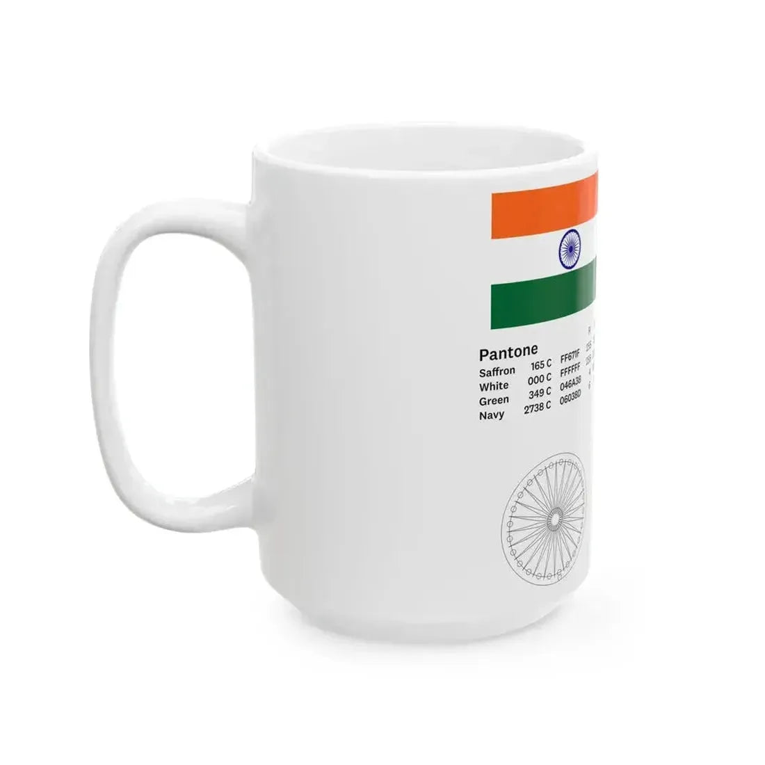 Flag of India Color Code (India) White Coffee Mug - Go Mug Yourself