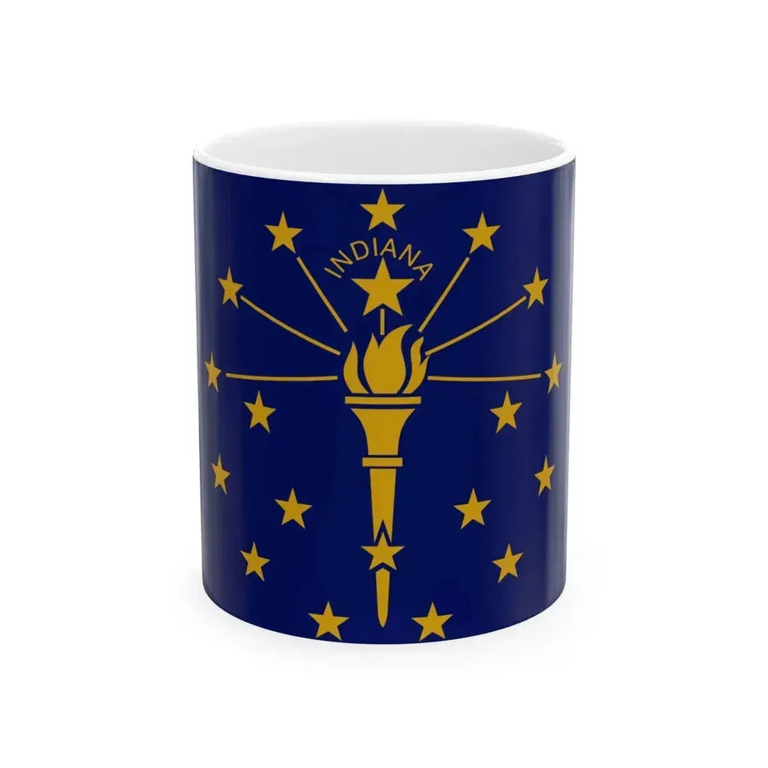 Flag of Indiana 3-2 (United States) White Coffee Mug 11oz - Go Mug Yourself