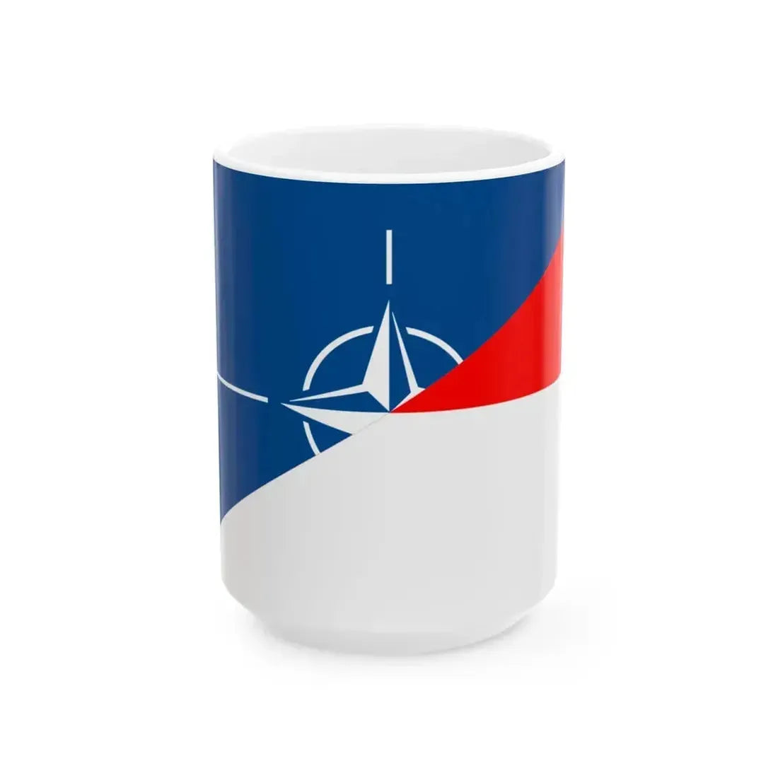 Flag of Indonesia and NATO (Indonesia) White Coffee Mug 15oz - Go Mug Yourself