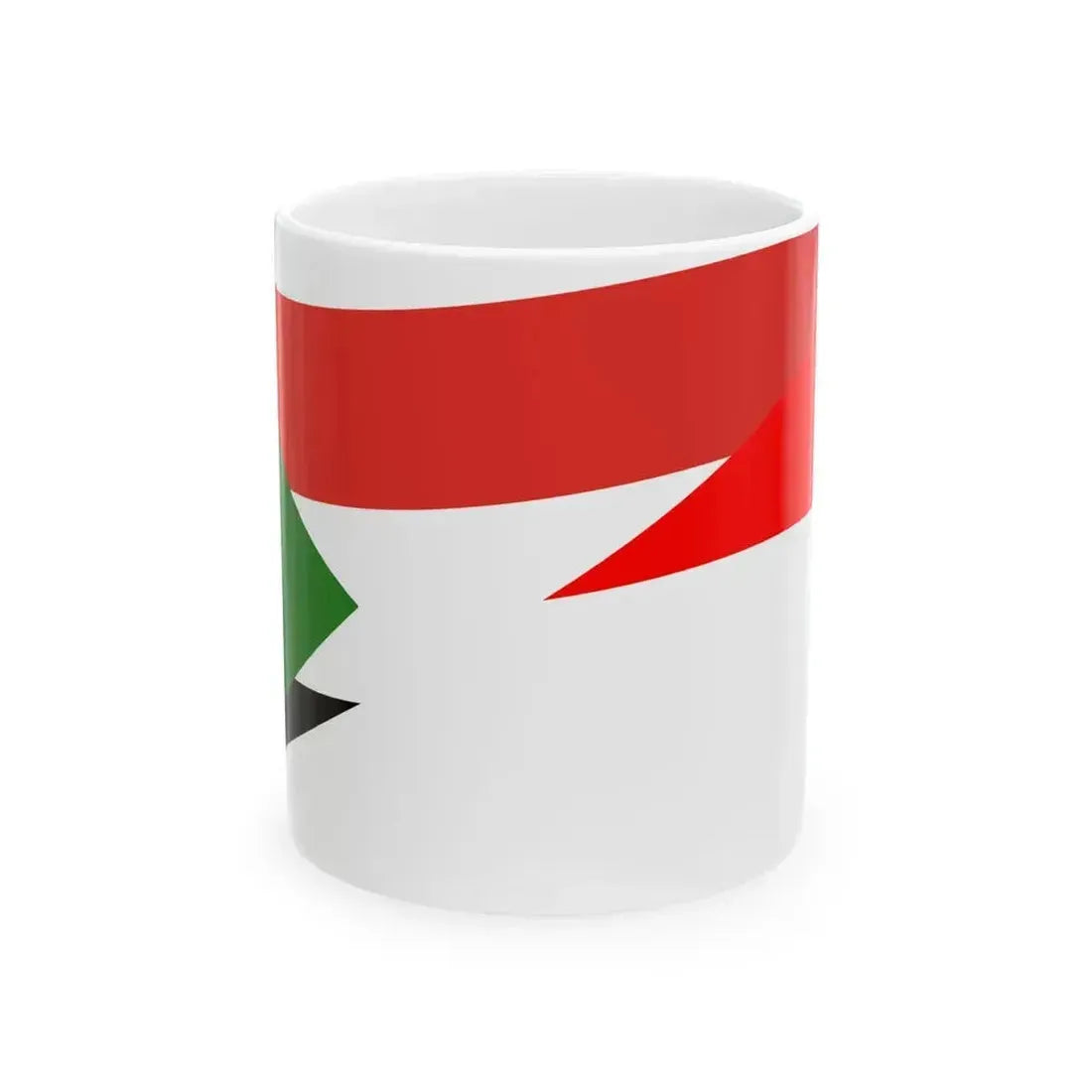 Flag of Indonesia and Sudan with waves (Indonesia) White Coffee Mug 11oz - Go Mug Yourself