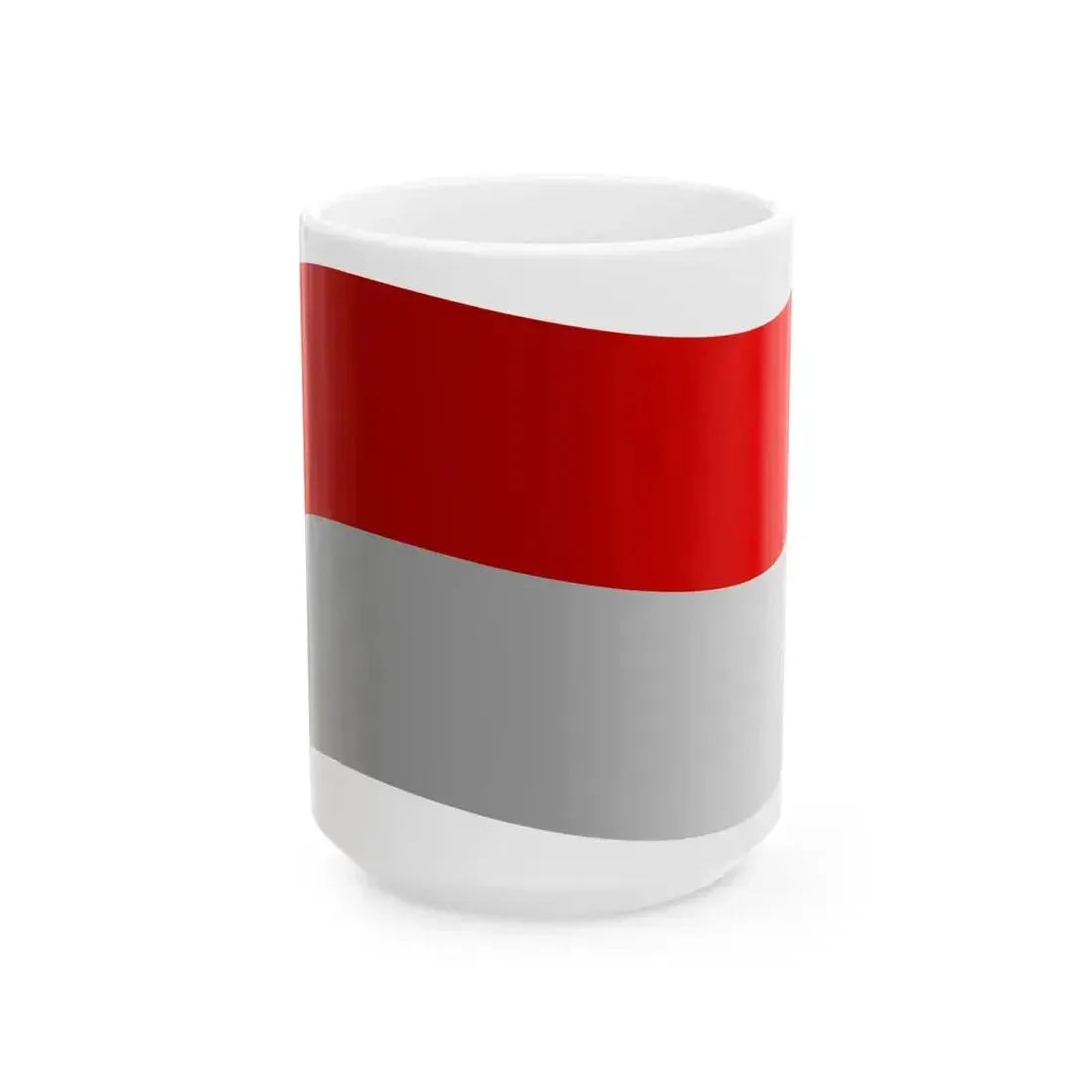 Flag of Indonesia with waves and gradient (Indonesia) White Coffee Mug 15oz - Go Mug Yourself
