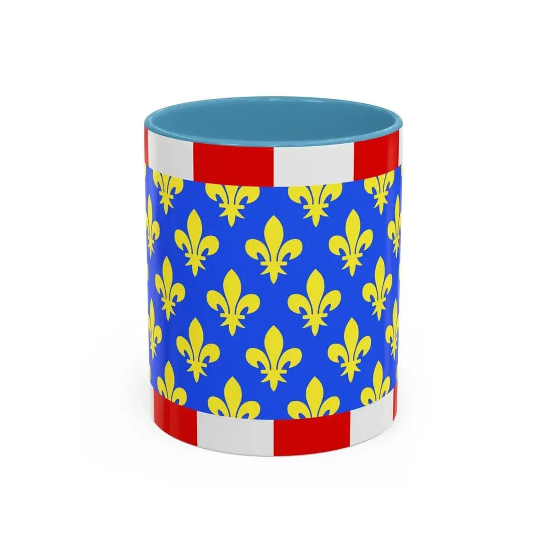 Flag of Indre et Loire France - Accent Coffee Mug 11oz Light Blue - Go Mug Yourself