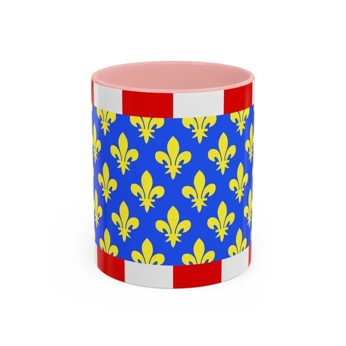 Flag of Indre et Loire France - Accent Coffee Mug 11oz Pink - Go Mug Yourself