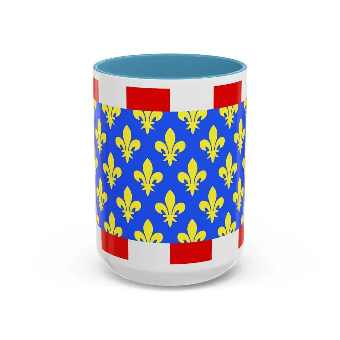 Flag of Indre et Loire France - Accent Coffee Mug 15oz Light Blue - Go Mug Yourself
