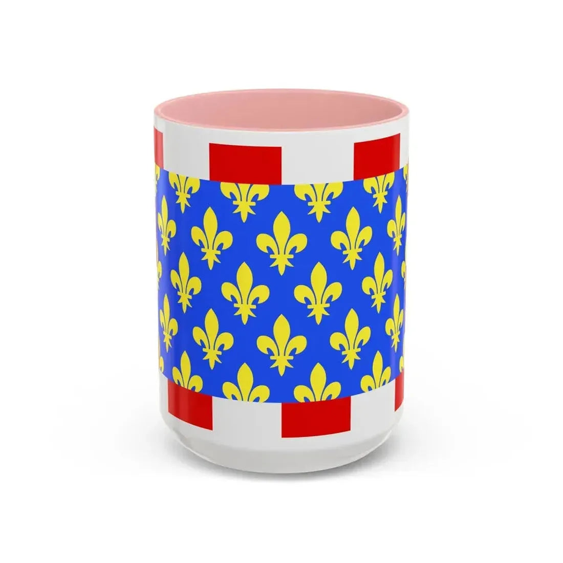 Flag of Indre et Loire France - Accent Coffee Mug 15oz Pink - Go Mug Yourself