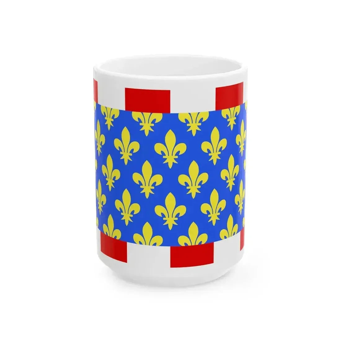 Flag of Indre et Loire France - White Coffee Mug 15oz - Go Mug Yourself
