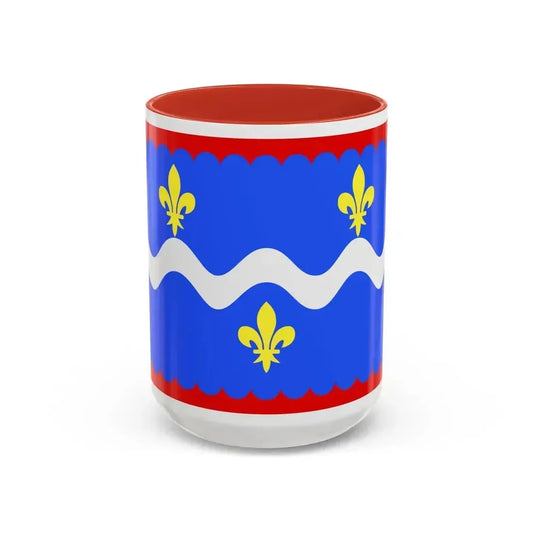 Flag of Indre France - Accent Coffee Mug 15oz Red - Go Mug Yourself