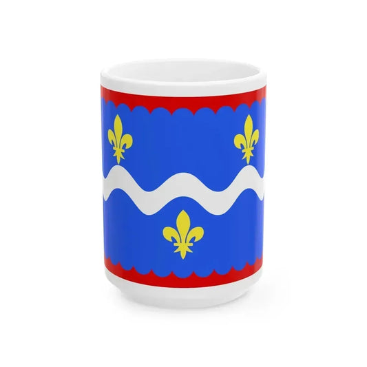 Flag of Indre France - White Coffee Mug 15oz - Go Mug Yourself