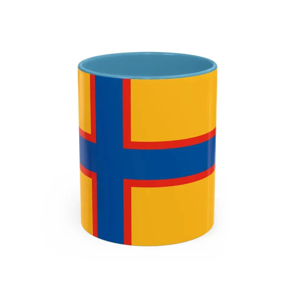 Flag of Ingrian Finns Estonia - Accent Coffee Mug 11oz Light Blue - Go Mug Yourself