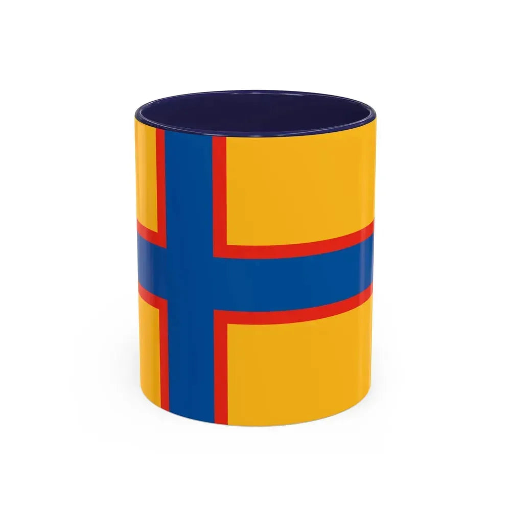 Flag of Ingrian Finns Estonia - Accent Coffee Mug 11oz Navy - Go Mug Yourself