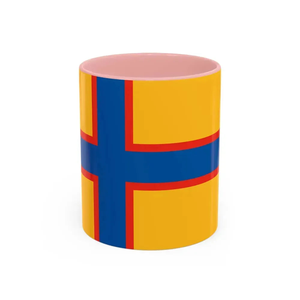 Flag of Ingrian Finns Estonia - Accent Coffee Mug 11oz Pink - Go Mug Yourself