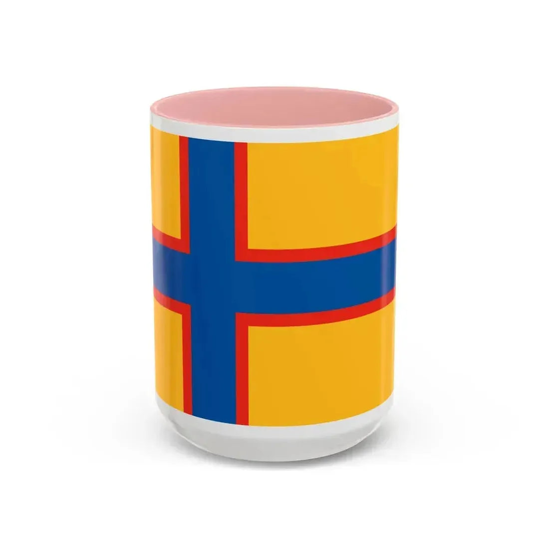Flag of Ingrian Finns Estonia - Accent Coffee Mug 15oz Pink - Go Mug Yourself