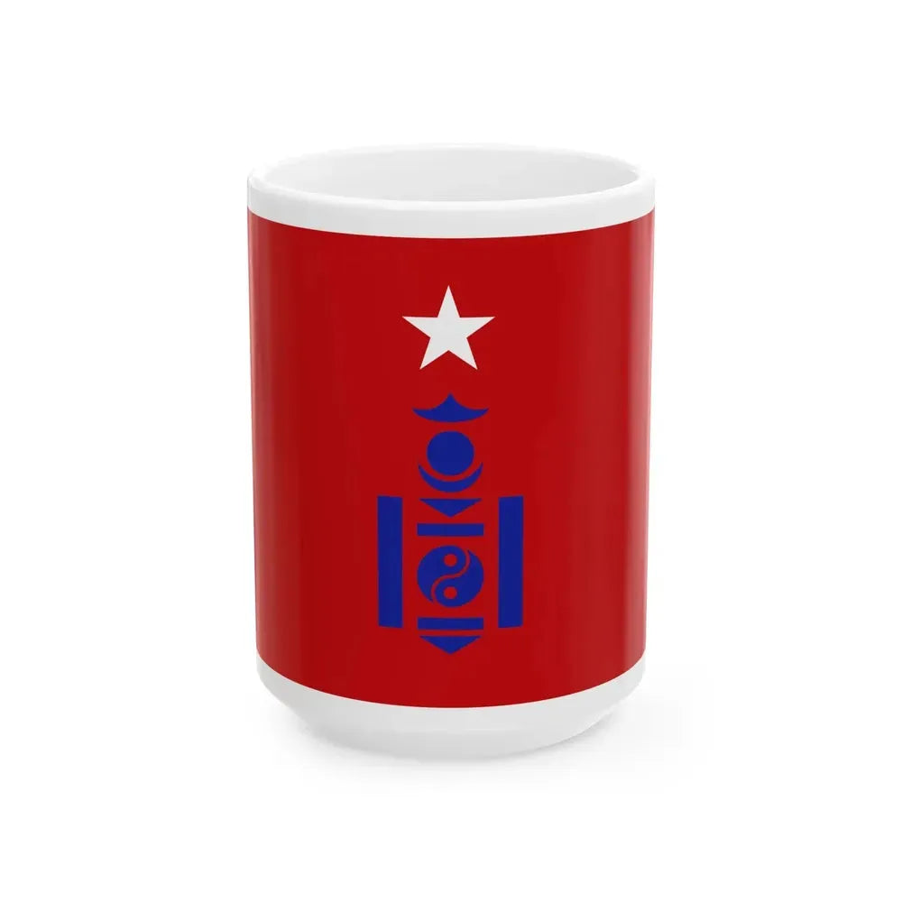 Flag of Inner Mongolian Peoples Republic (China) White Coffee Mug 15oz - Go Mug Yourself