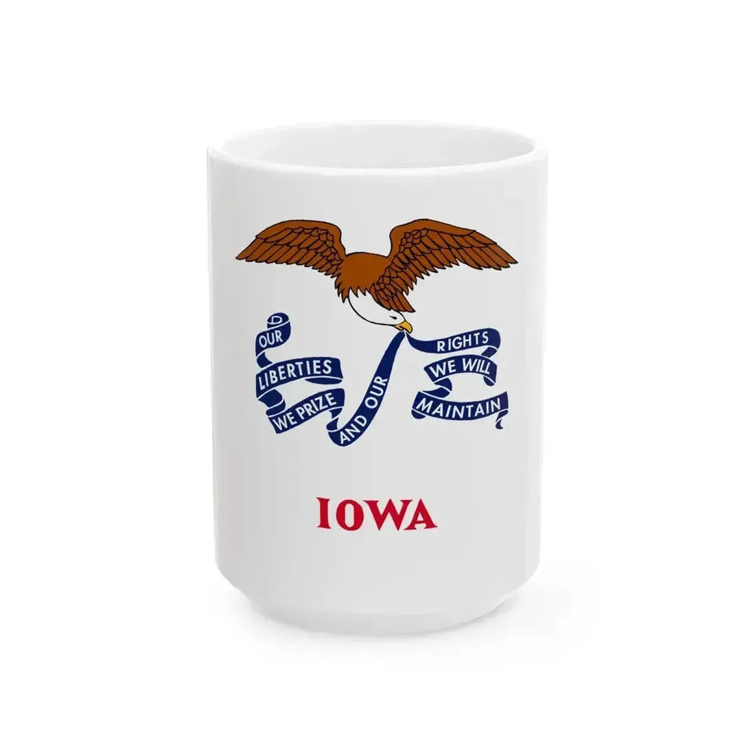 Flag of Iowa 1917-1921 (United States) White Coffee Mug 15oz - Go Mug Yourself