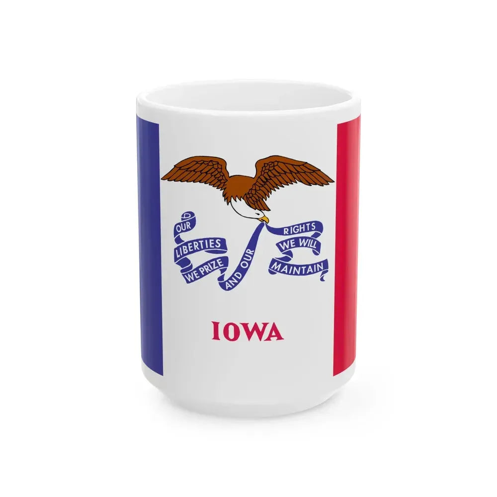 Flag of Iowa 1921-2018 (United States) White Coffee Mug 15oz - Go Mug Yourself